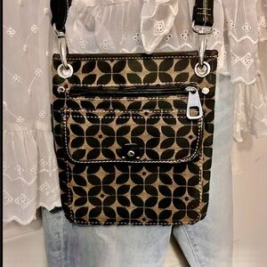 Fossil Crossbody Tapestry Fabric Travel Everyday Bag Purse